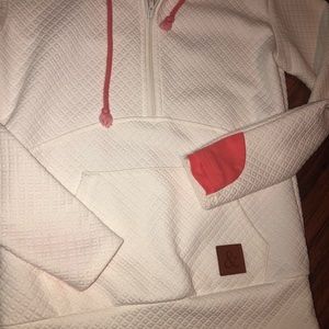 Tops - White & coral half zip Tops - White & coral half zip